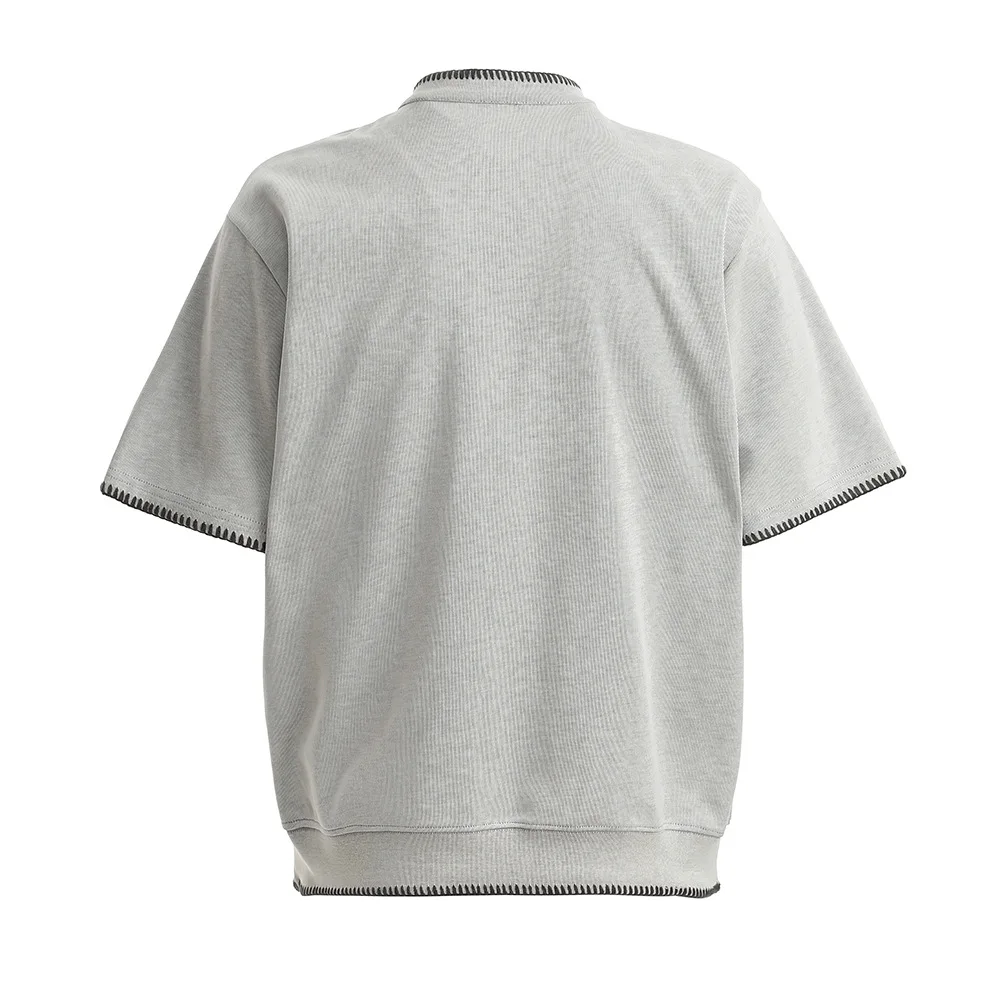 Men's T shirt Crew Neck Button Decoration Color Block Design Soft Breathable Quick dry Loose Minimalist Versatile Short Sleeve