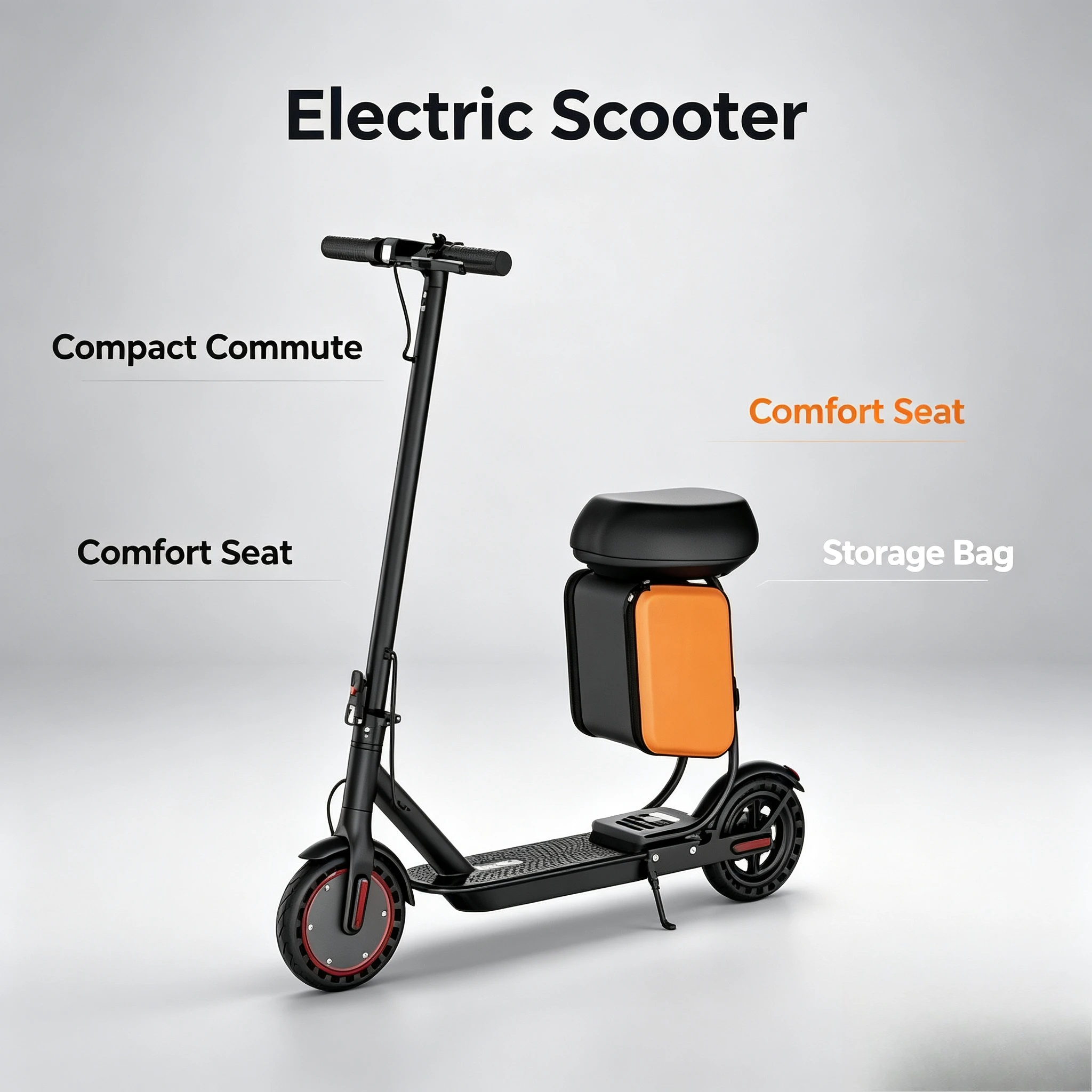 Adult Seat Electric Scooter 350W Motor 19MPH 21 Mile Range 8.5