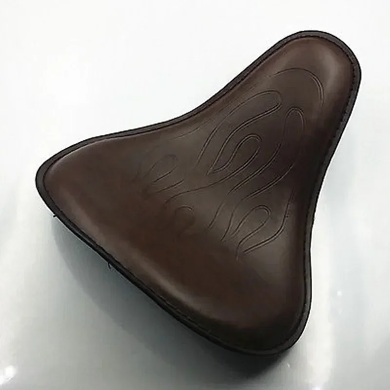 Flame Leather Motorcycle Brown Solo Seat for Harley Honda Kawasaki Suzuki CB Yamaha