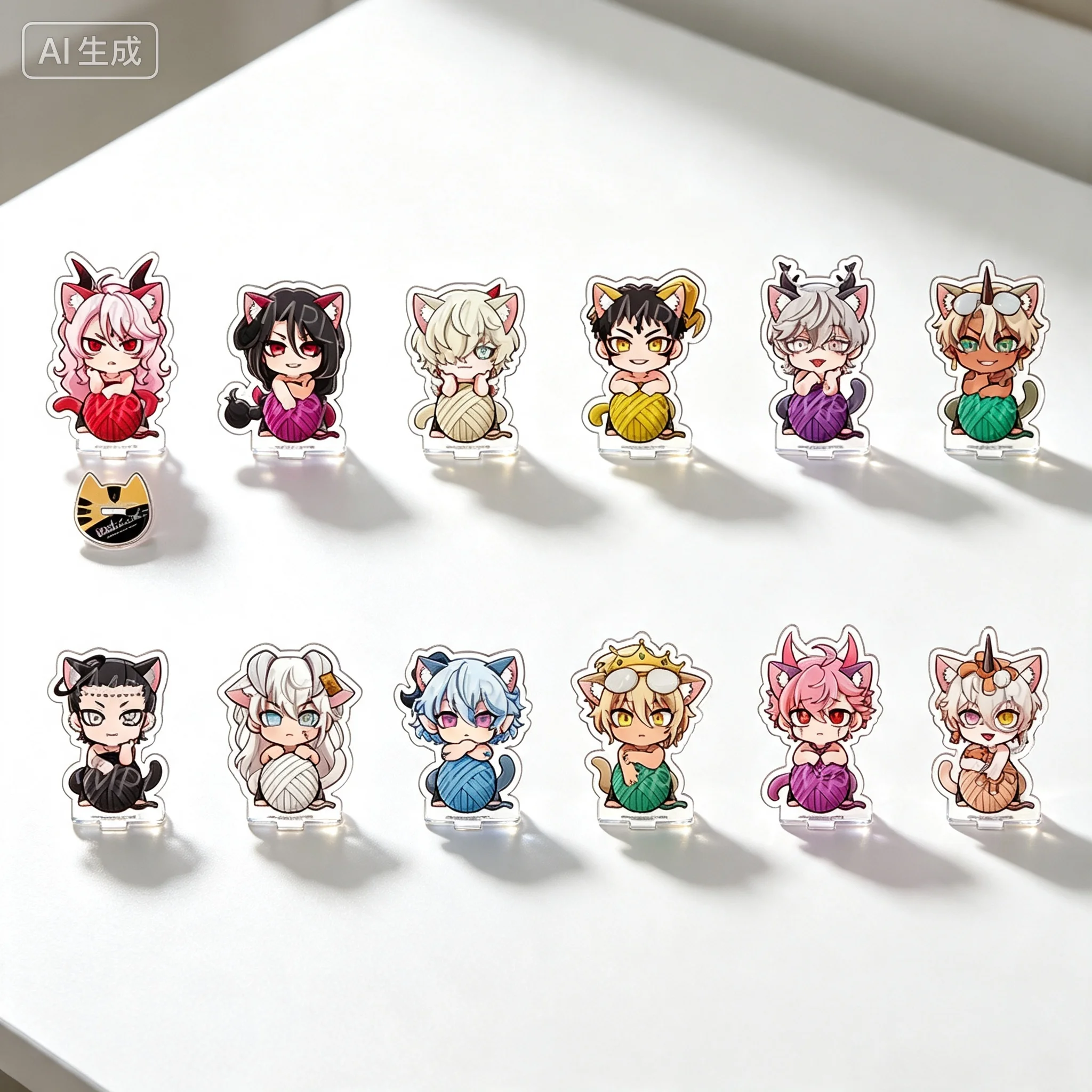 Game What in Hell is Bad? Belphegor Satan Cat-shaped design Q-Style Acrylic Stand Model Plate Keychains Desk Decorations