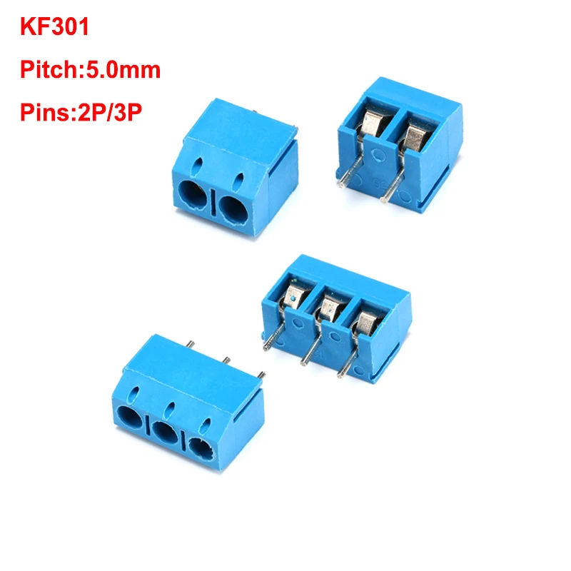 20PCS KF128 KF301 KF350  2P 3P 5mm 3.5mm PCB Screw Terminal Blocks Connector 2PIN 3PIN 5MM 3.5 Splice Screw Terminal Connectors