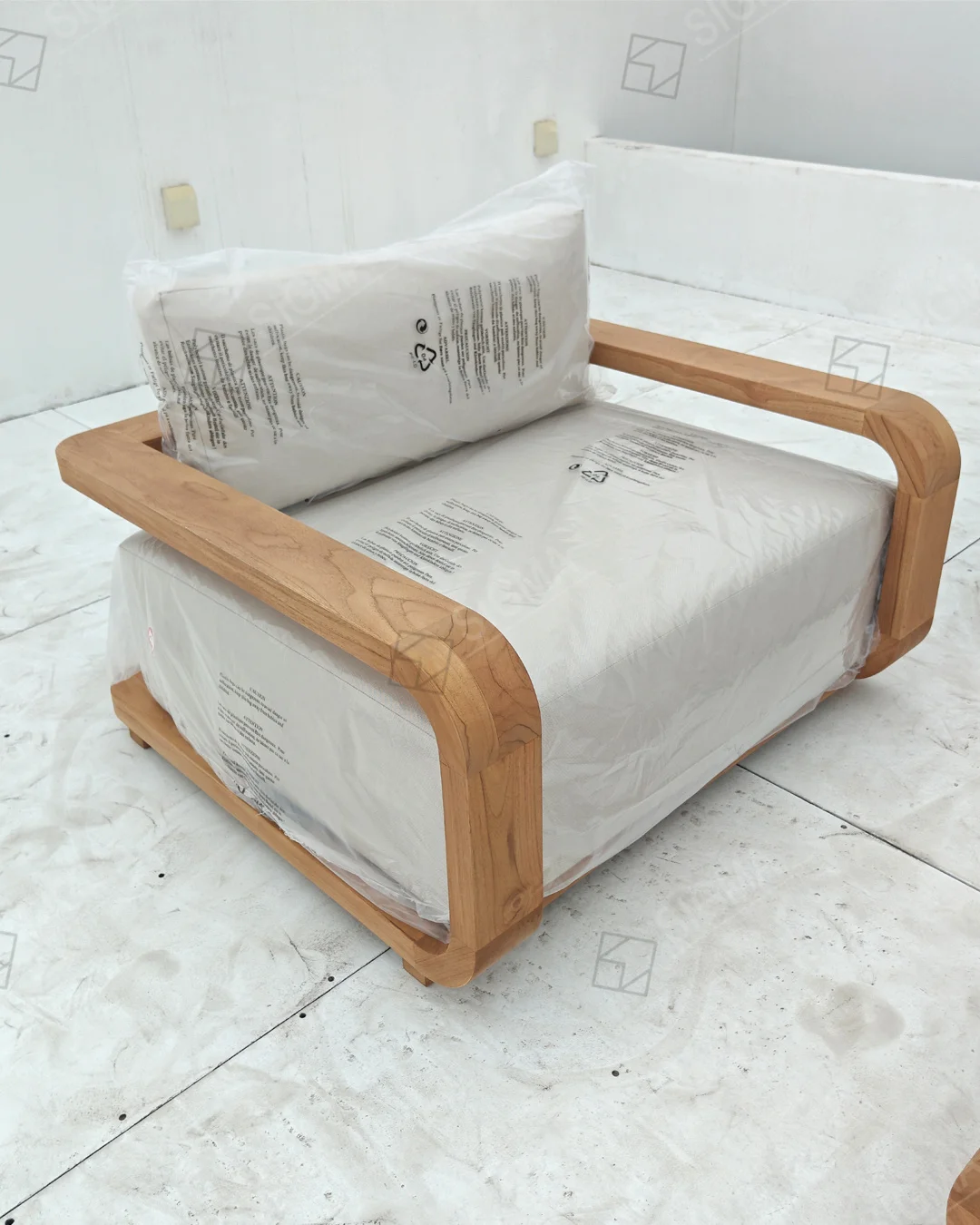 Natural Organic Grain Teak Solid Wood Furniture Premium All Weather Sofa Set For Patio Garden Poolside