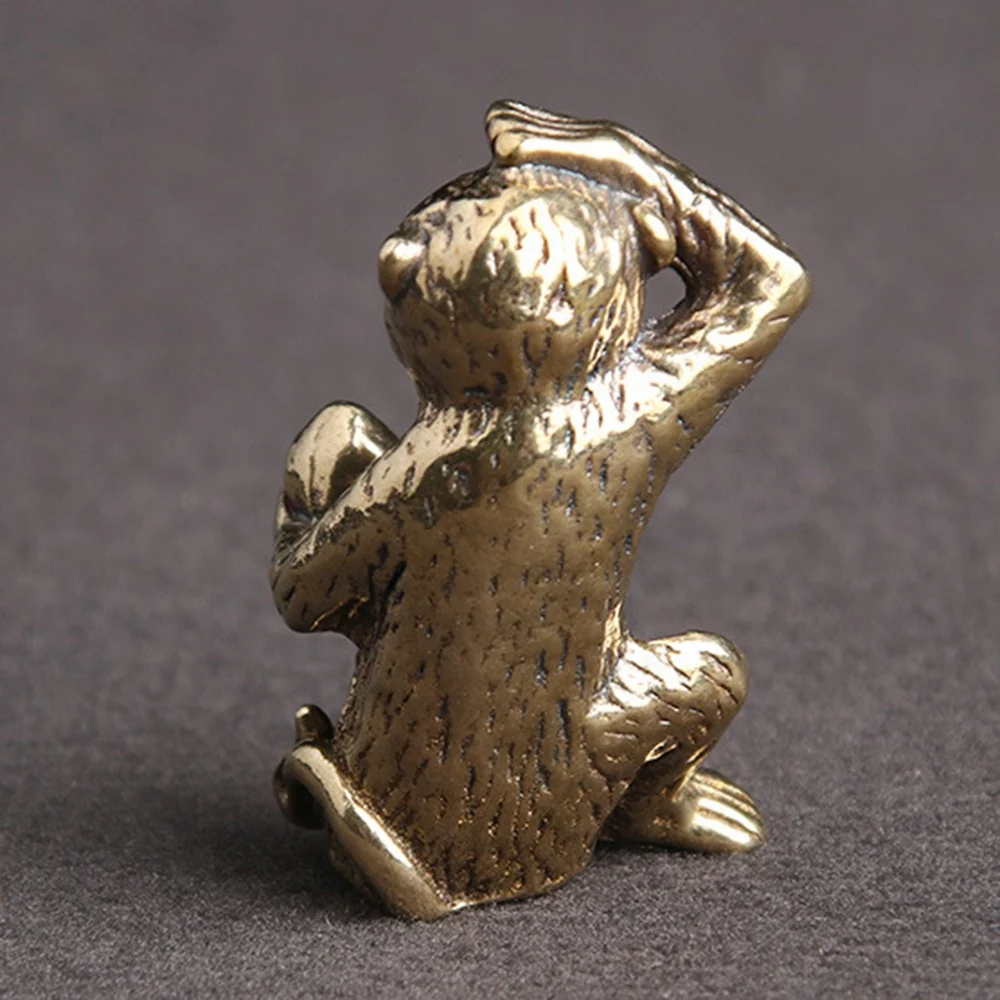 New Bronze Mini Monkey Statue Monkey Statue Landscape Accessories, Tea Table, Desk Antique Small Bronze Ware