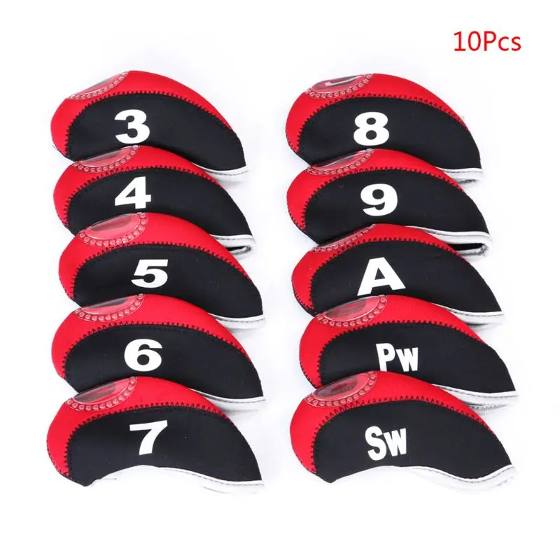 10Pcs/Set Portable Sport Neoprene Golf Club Head Cover Iron Protective Headcover