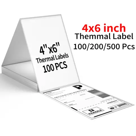 4x6 Inch Thermal Label Paper 100/200/500 Sheets 100x150mm Labels Shipping DHL UPS Express Barcode For 9220/9210/246S/D100/D200