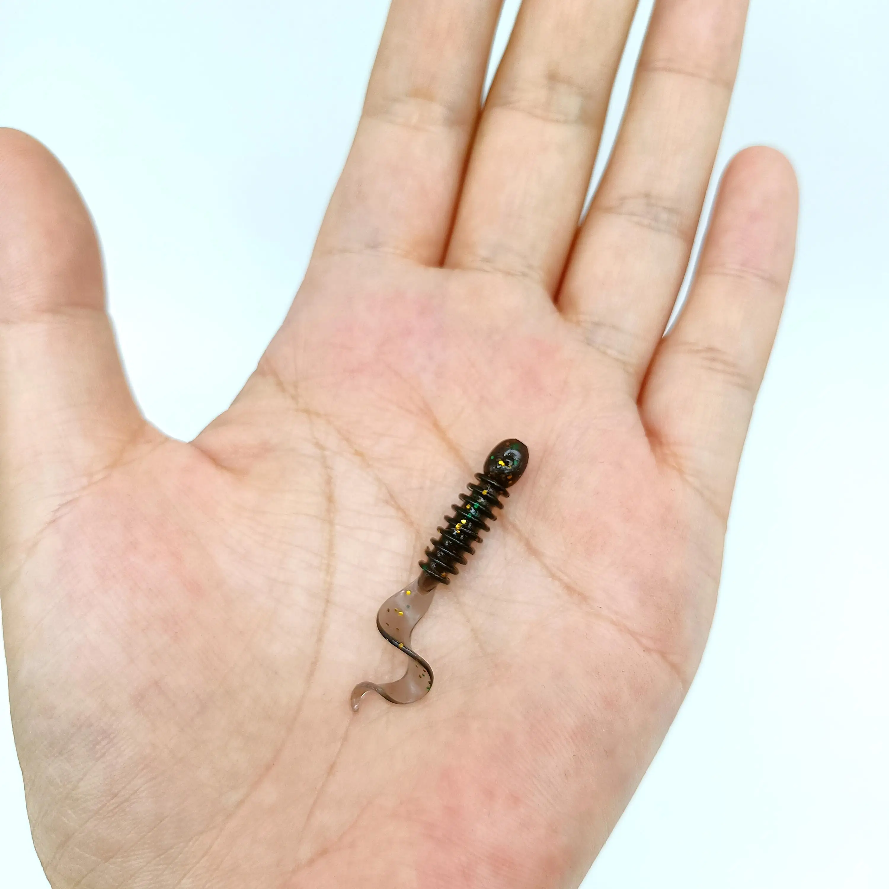 Duoduoyu 10 pçs mini macio larva isca de silicone 35mm 0.35g minhoca isca wobblers larva artificial shad pesca swimbait enfrentar