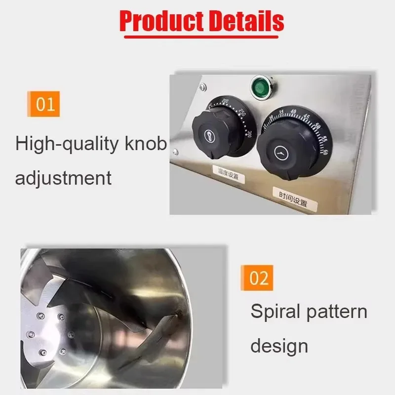 220V Small Household Peanut Soybean Cashew Nut Roasting Baking Machine Sesame Coffee Bean Roaster
