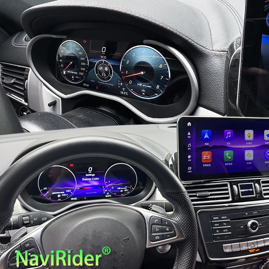 LCD Dashboard Panel For Benz ML GL GLE GLS W166 X166 2012 - 2019 Speedometer Instrument Carplay GPS Navigation Virtual Cockpit