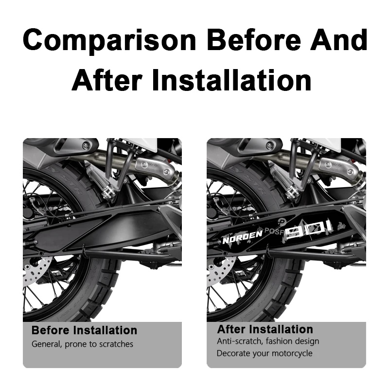 POSFIRA Motorcycle Swingarm Sticker Vinyl Decals for Husqvarna Norden 901/Expedition 2022-2025 Swing Arm Decoration Accessories
