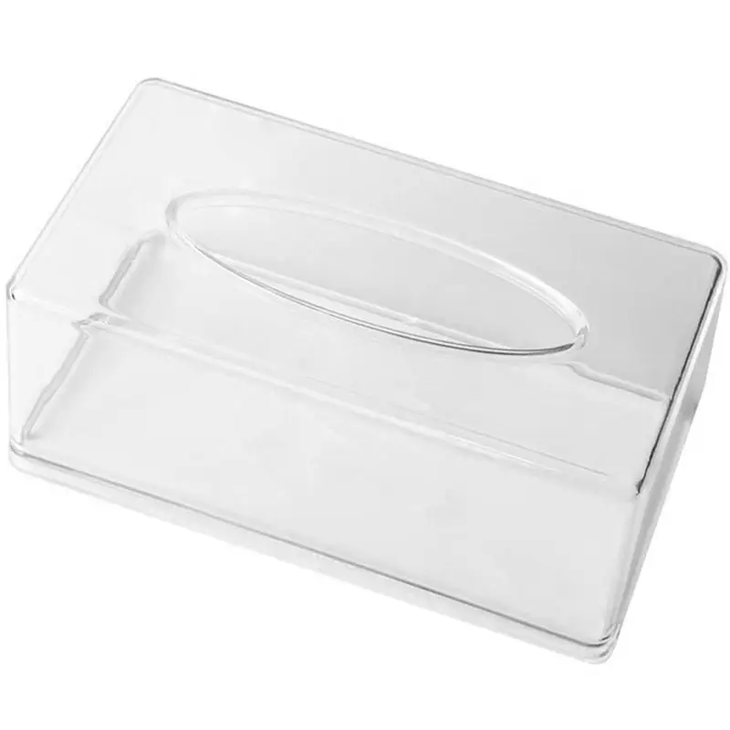 AT16 Acrylic Tissue Box Rectangular Transparent Tissue Box for Office, Home Bathroom Restaurant Lavatory Occasions