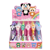 Baby Three Series Gel Pens 6pcs 0.5mm Black Cartoon Animation Student Press Signature Pen Writing Exercise Stationery Wholesale