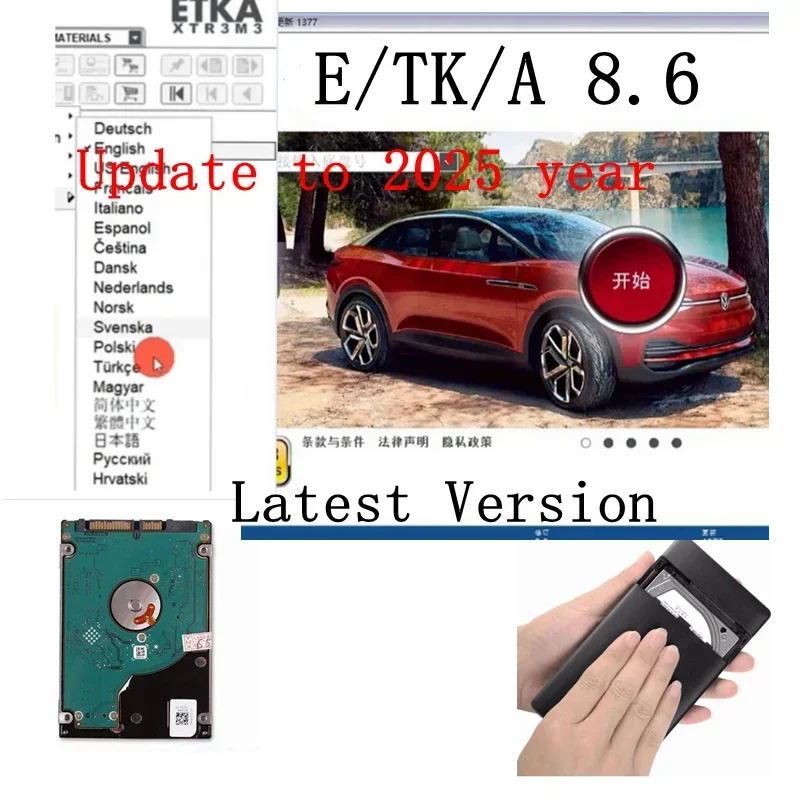 2025 Newest Etk.a 8.6 for A-udi for V-W Auto Repair Software Group Vehicles Electronic Parts Catalog ETKA 8.5 Multi-Languages