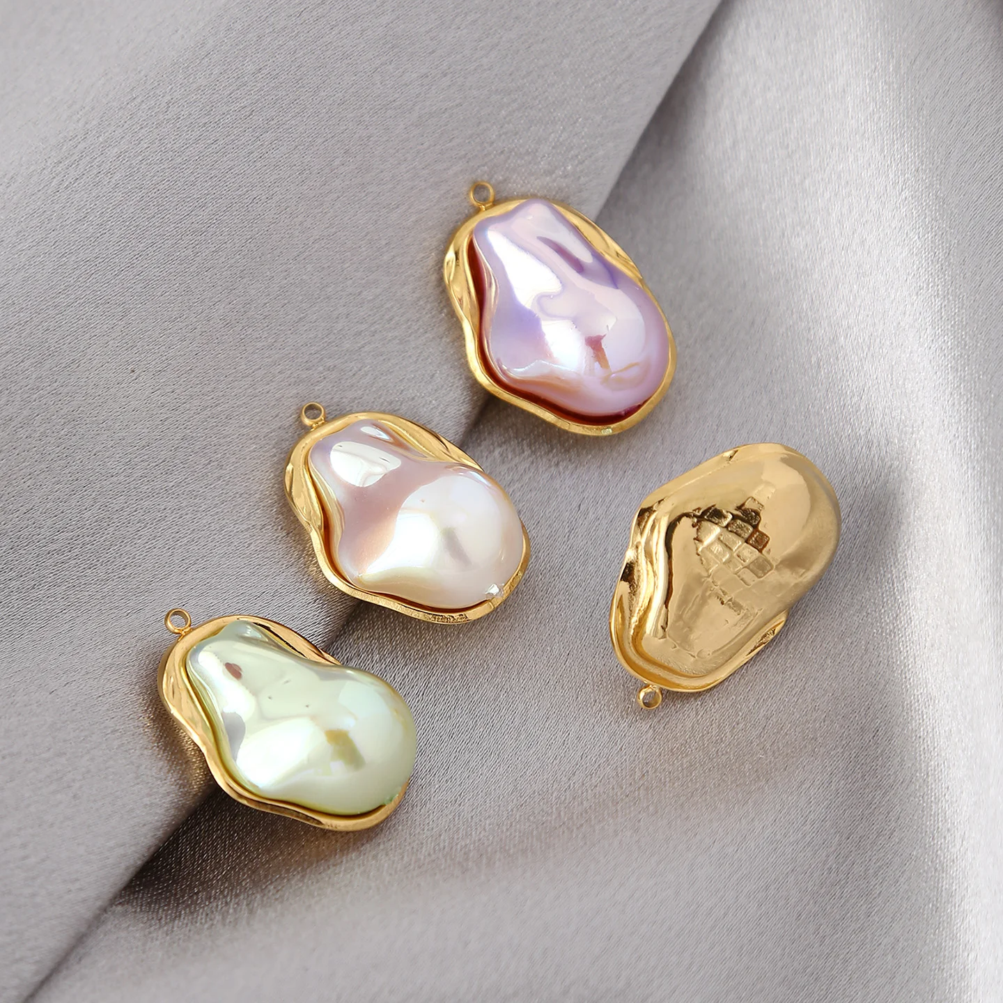 

4pcs High Quality Big Size Natural Freshwater Irregular Pearl Pendant Charms for Jewelry Making DIY Necklace Earring Accessories