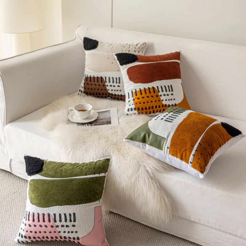 

Наволочка для декоративной подушки 45x45 см с вышивкой, в богемном стиле, простая, для поясничной подушки, декор для дома