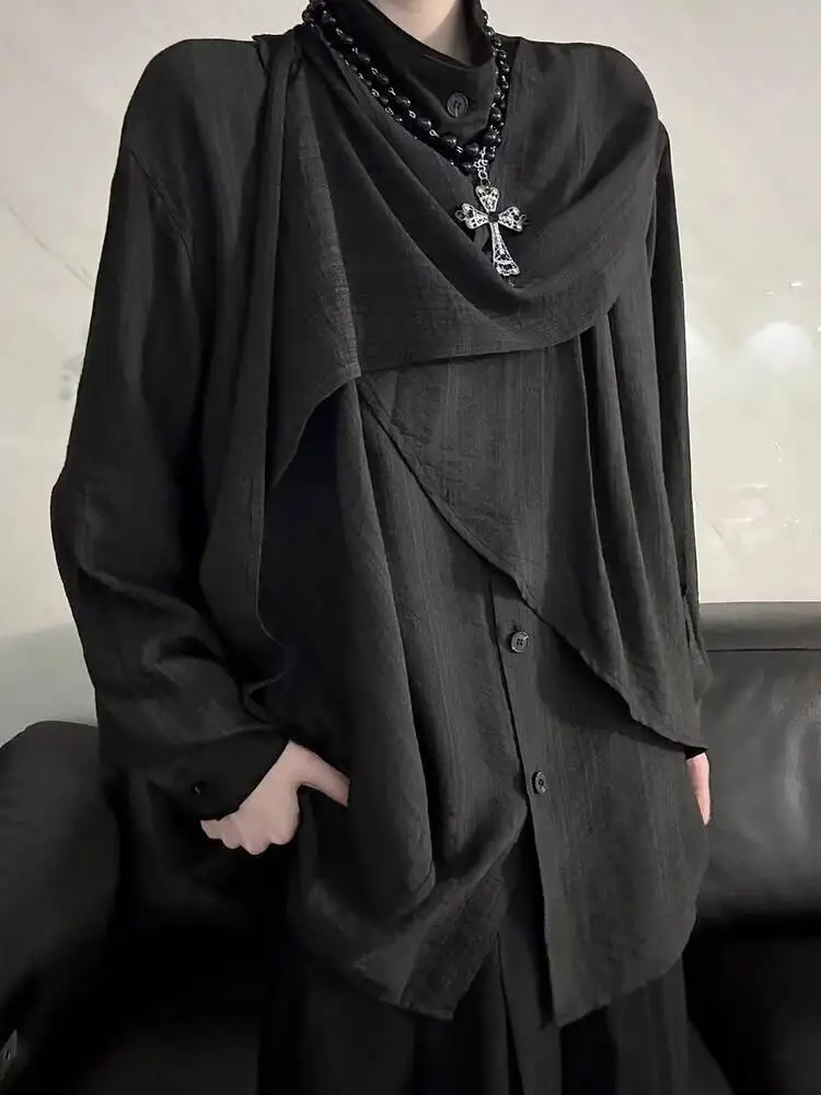 

Trendy Retro Chinese Style Shirts women 2025 High End Irregular Patchwork Exclusive Niche Minimalist New Design