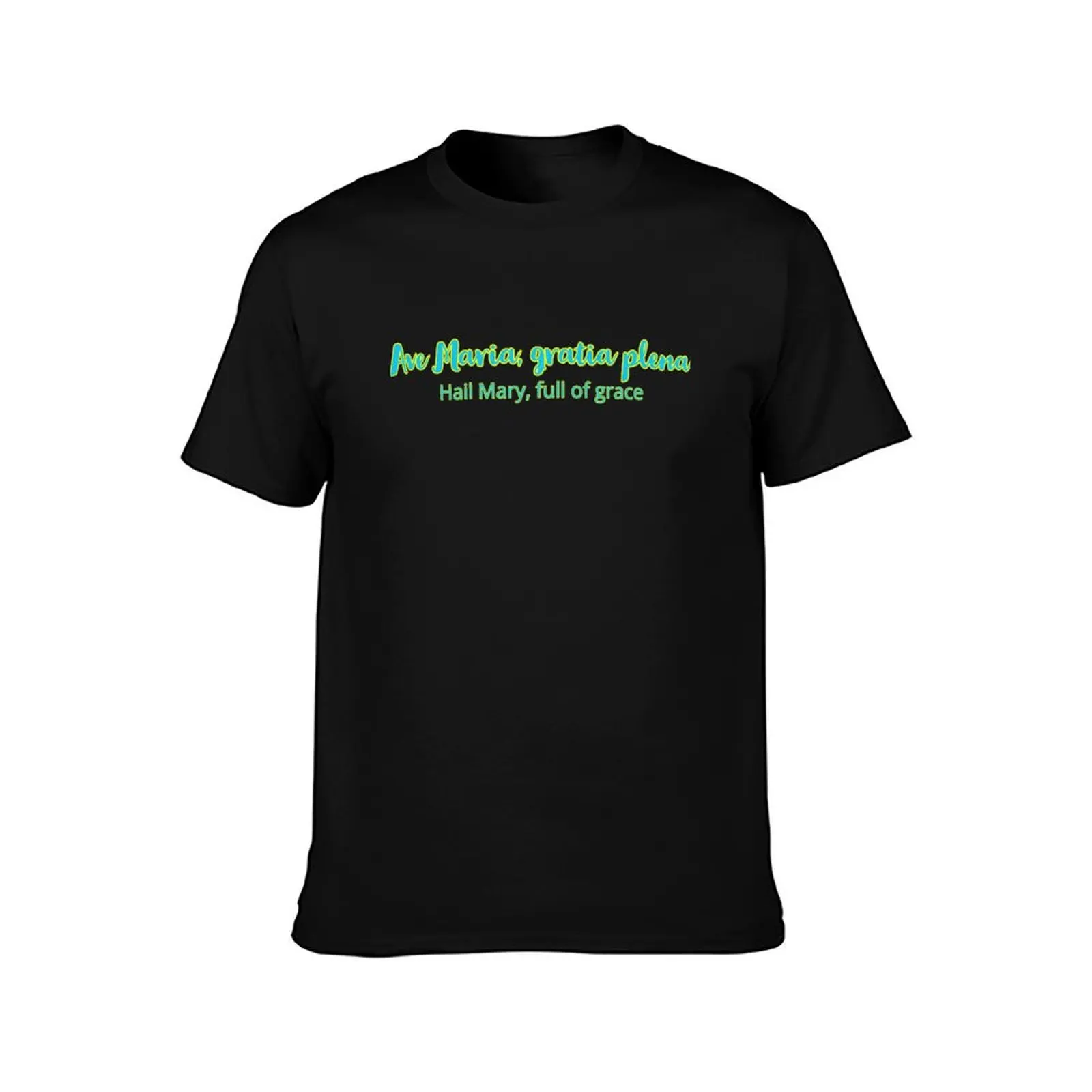 Ave Maria Latin Hail Mary, Latin Mass Traditional Catholic Prayer T-Shirt Basic Simple Casual Short Sleeve Tee T-Shirt