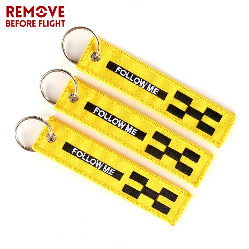 3PCS Follow Me Fashion Keychains Key Ring Remove Before Flight Key Holder Birthday Christmas Gifts Fashion Jewelry Trinkets