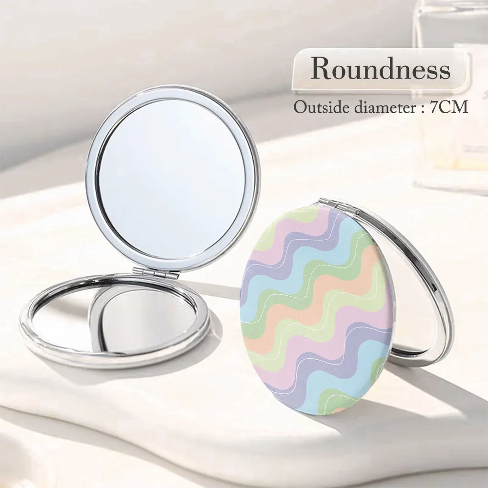 Cosmetic mirror is suitable for girls to travel with a simple and durable pattern with a magnifying glass function