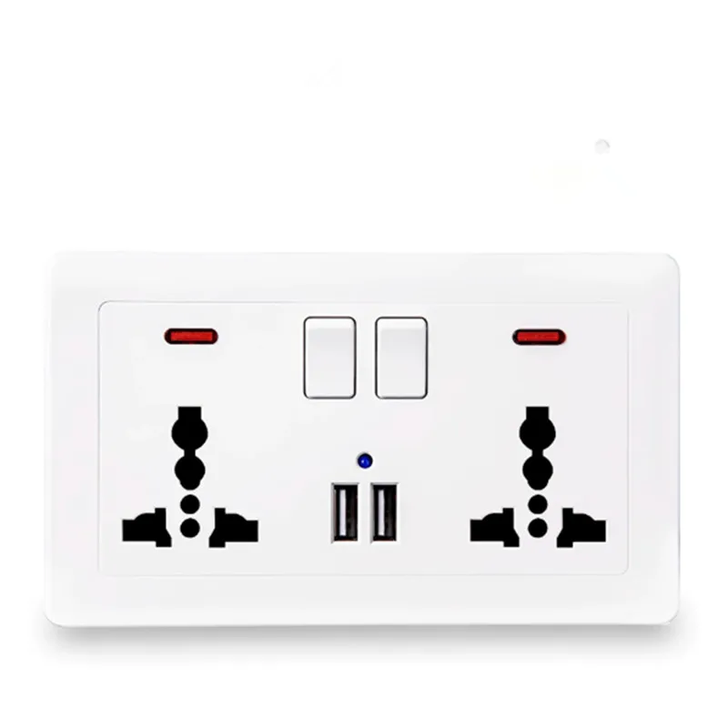 Universal Panel Wall Socket 146*86mm with Double USB Port 13A Wall Switch Charging Socket