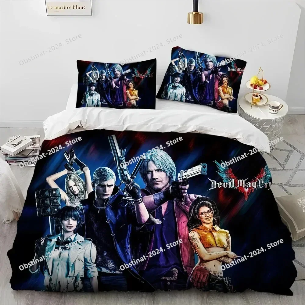 D-Devil May Cry DMC Game Gamer Bedding Set Printed Bed Set With Pillowcase Bed Duvet Cover Single Double Queen Super King Size