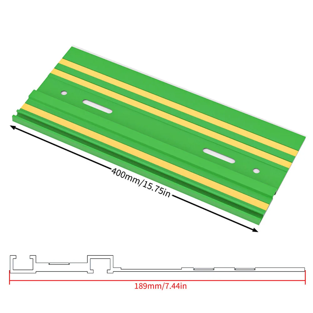 Green 400mm Track Saw Guide Rail For Circular Saw Cutting Track Groove Extruded Guided Rails Power Workshop Equipment