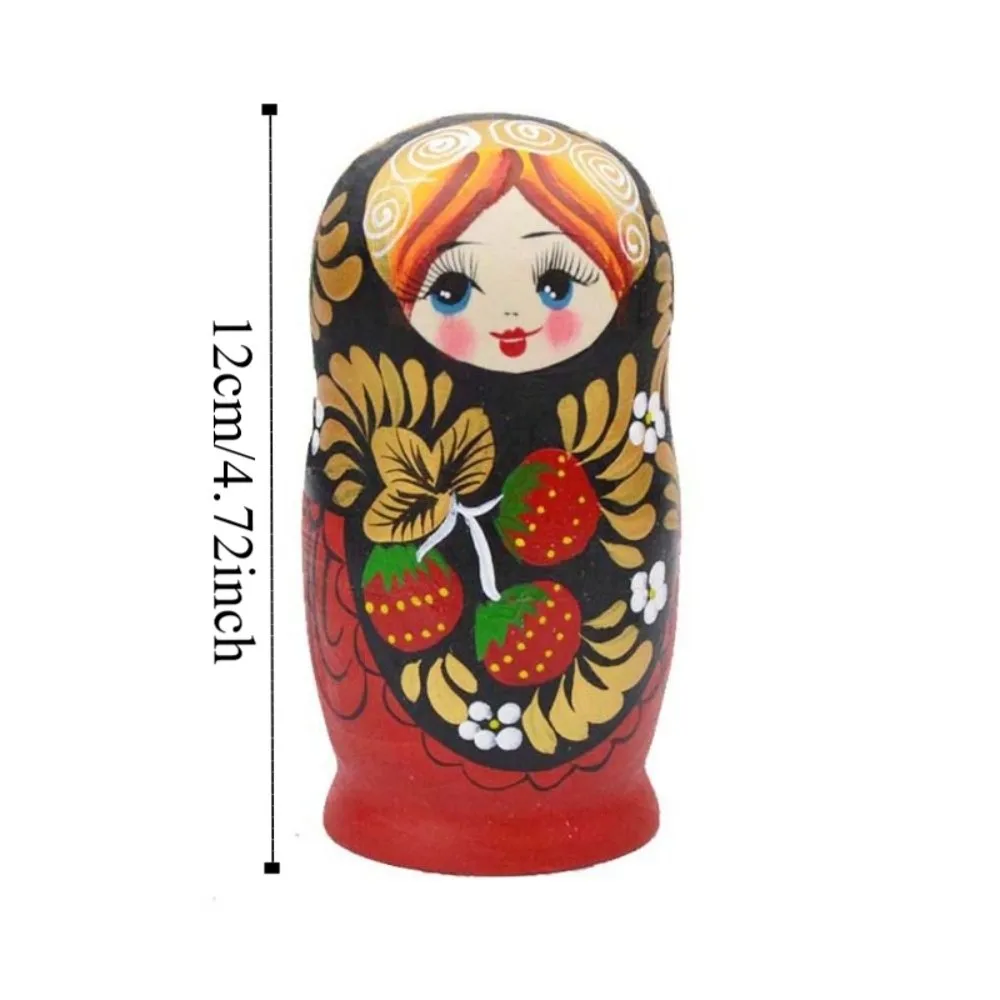 Desk Ornament 5 Layers Matryoshka Doll Handmade Wooden Nesting Dolls Cute Home Deocr Russian Nesting Doll Birthday Gift