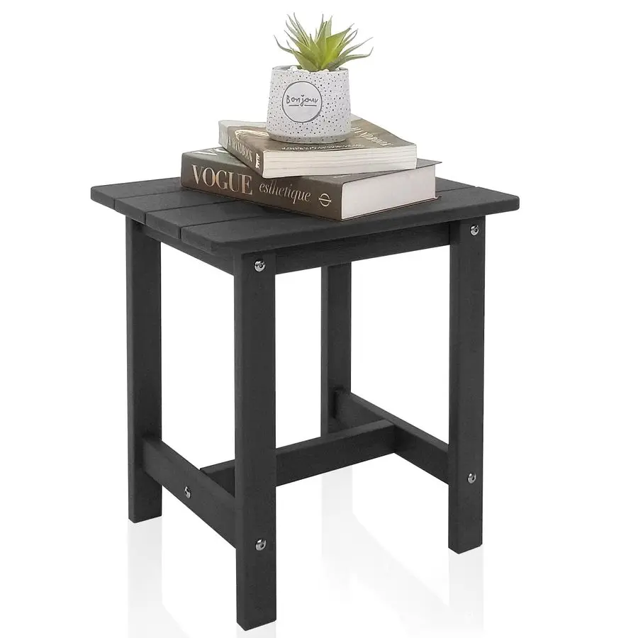 

Side Table, Weather Resistant Double Small Adirondack Side Table, Outdoor Indoor End Table for Chair, 17 Patio Table for Pool, D