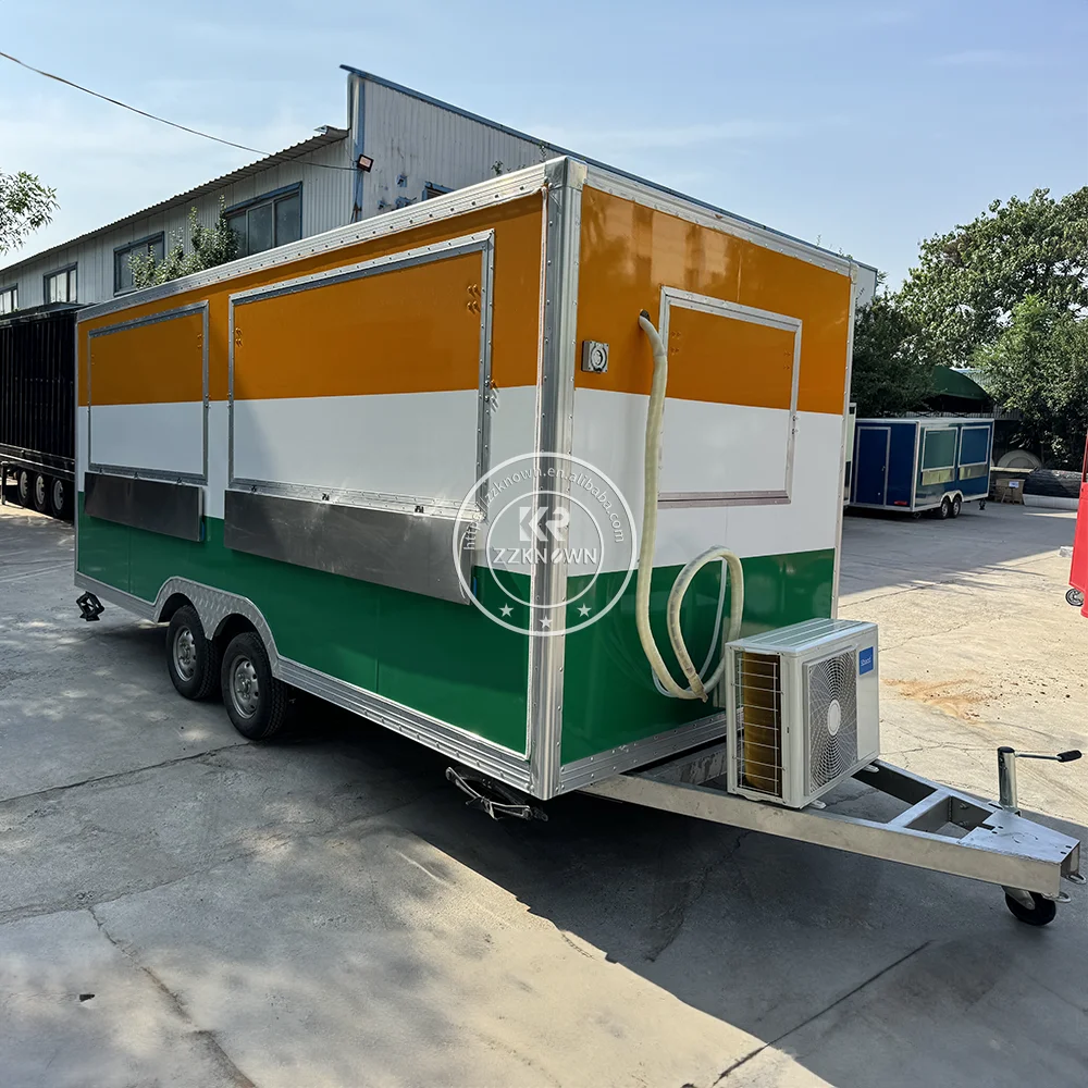 Vending Catering Food Cart Street Pizza Hot Dog Trailer Mobile Kitchen With Fully Kitchen Equipments Concession Food Truck