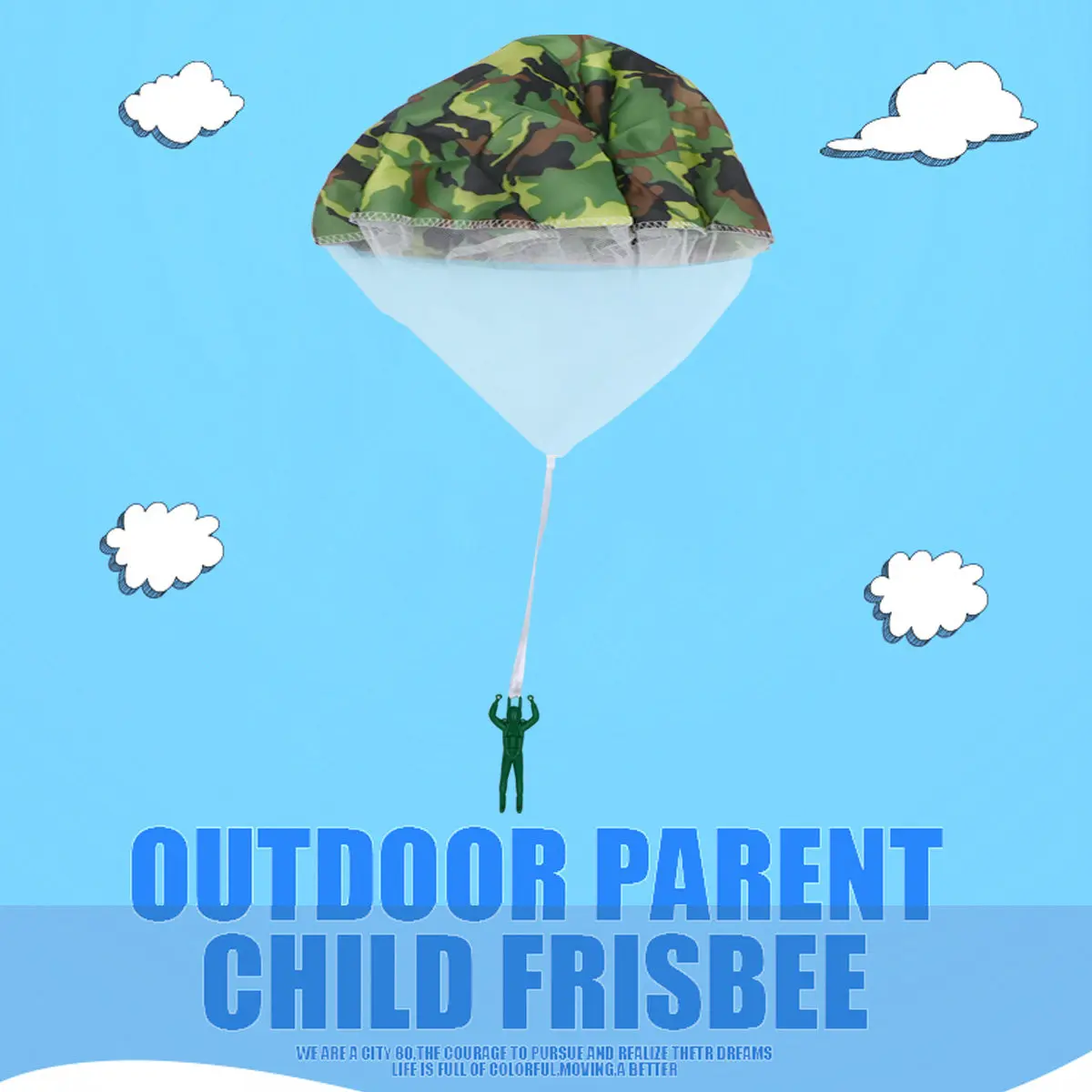 

2Pcs Throw Mini Parachute with Light Toy Flying Toys Funny Outdoor Kids Toy ( Green + Colorful Light)