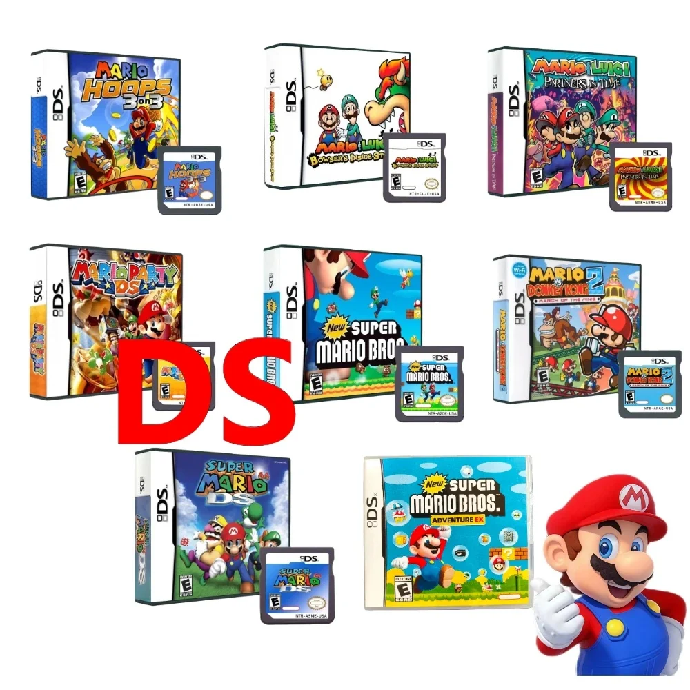 Mario Series DS Games Cartridge New Super Mario Bros Video Game Console Card Mario Kart DS Mario Party DS Card for NDSL 2DS 3DS
