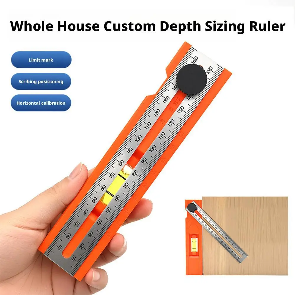 

Foldable Marking Ruler Woodworker Horizontal Mark Base with Blisters Multifunctional Positioning Ruler with Scale Measuring Tool