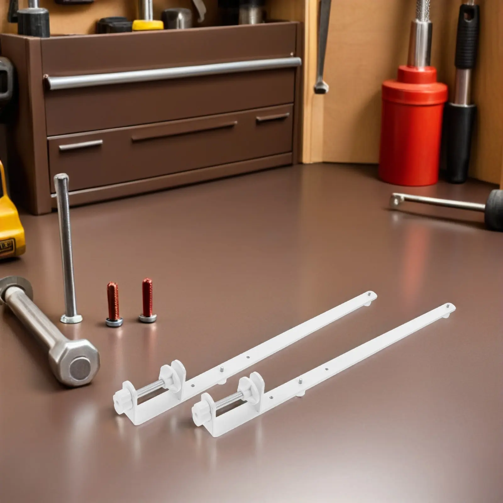4Pcs Black Desk Clamp Pegboard Adjustable Metal Bracket Desktop Fixing Bracket for Home Office Workshop Pegboard Desk Clamp