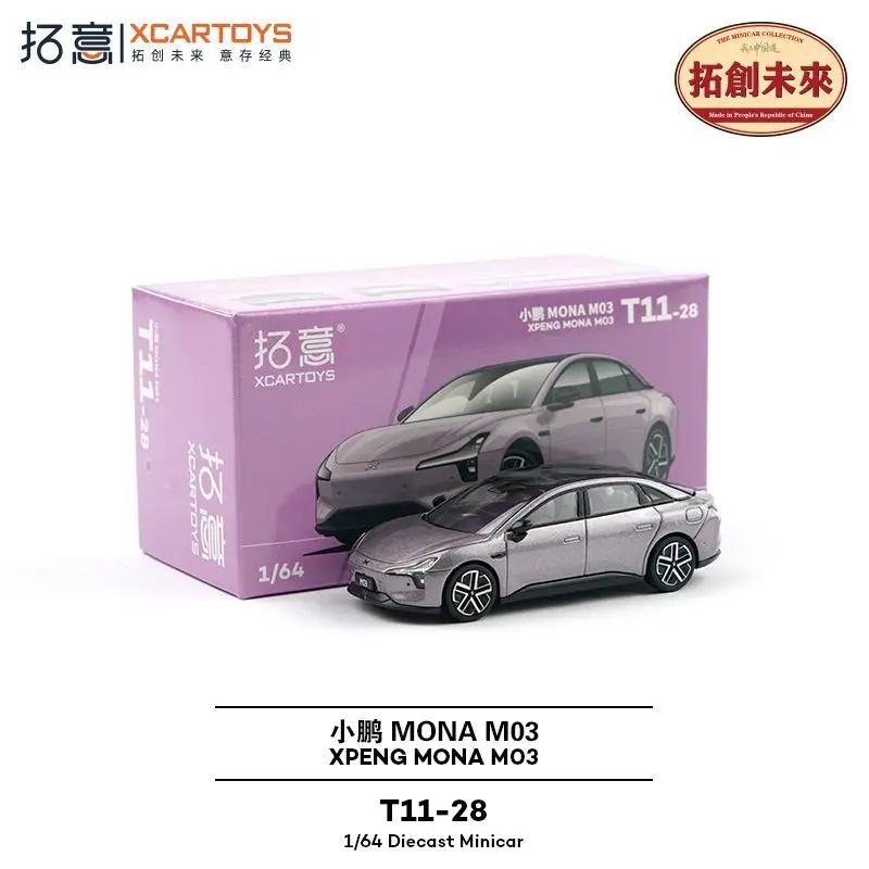 

New XCARTOYS Alloy 1/64 Three - Box Sedan T11 - 28 Domestic XPeng M03 Car Model Ornament for Collectors Souvenir Gift
