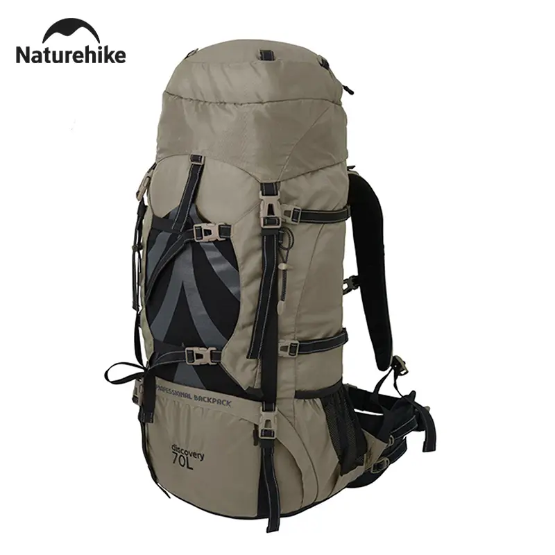 حقيبة ظهر تخييم من Naturehike سعة 70 لتر مناسبة للمشي لمسافات طويلة مع غطاء مقاوم للمطر