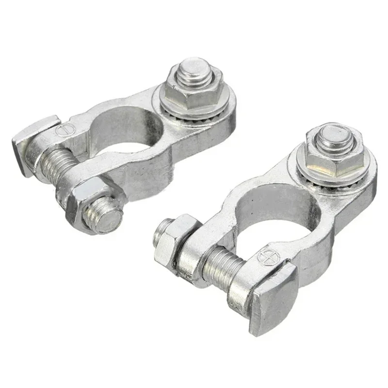 

2Pc Battery Terminal Clamp Zinc Alloy Positive & Negative Pole Auto Car 12V Car Battery Terminal Clamp Clip Screw Connector