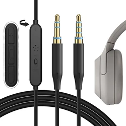 Geekria 3.5mm Aux Audio Cable With Mic Compatible With Sony WH-1000XM5, 1000XM4, 1000XM3, XB910N CH710N Cable (4 Ft/1.2 M)