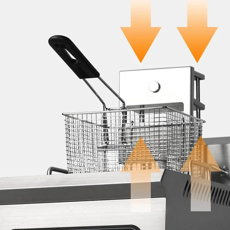 3.5KW/4.5KW Automatic Lift-and-Lower Fryer, Countertop Electric Fryer for Chicken and French Fries, Automatic Smart Countertop E