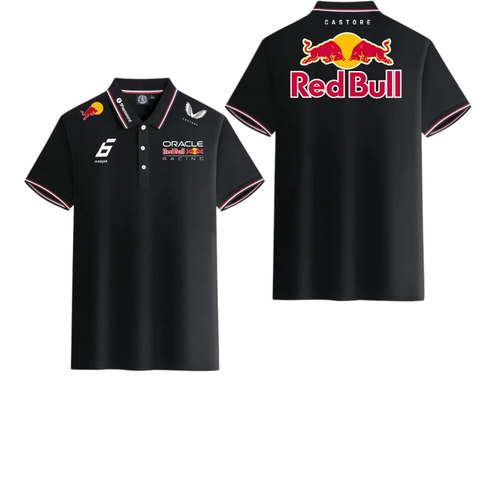 Red Bull Racing COTTON MAX Verstappen racing uniform POLO shirt, Isack Hadjar driver POLO T-shirt, fan jersey