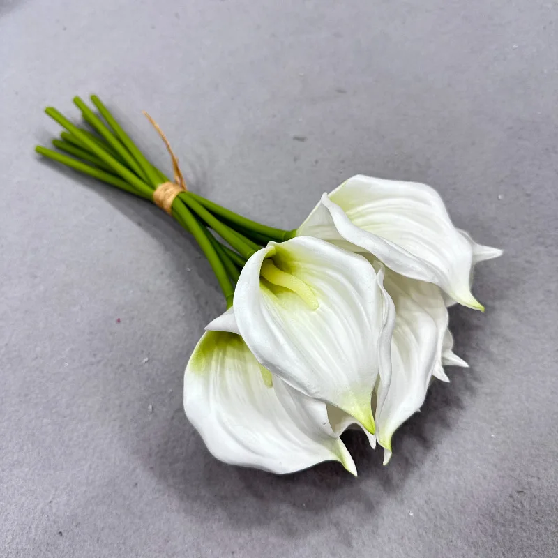18 Stück/Set Künstliche EVA-Kallienblumen-Bouquet, Kunstblumen für Hochzeit, Brautstrauß, Heimdekoration, Party, Esstisch, Blumenarrangement, Kallie – Detail 12