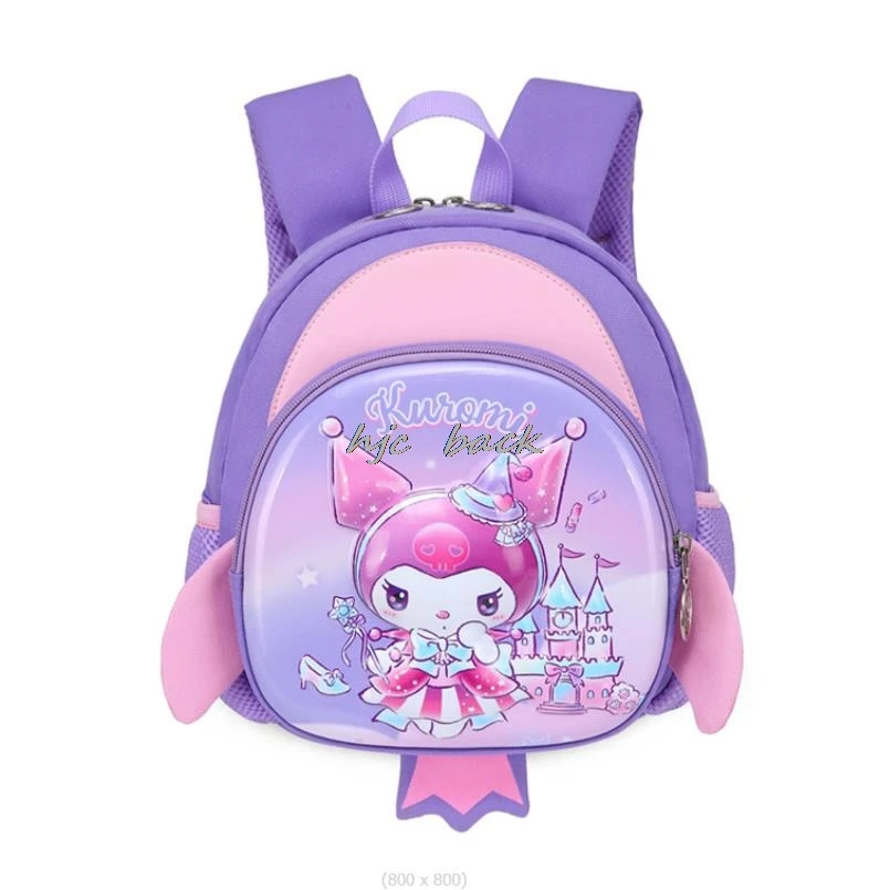 Kuromi melodia jardim de infância mochila para meninas e bebês, bonito mochila classe pequena, moda