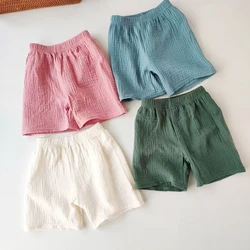 여아 면사 반바지, 부드럽고 통기성 카프리 아기 옷, 여름