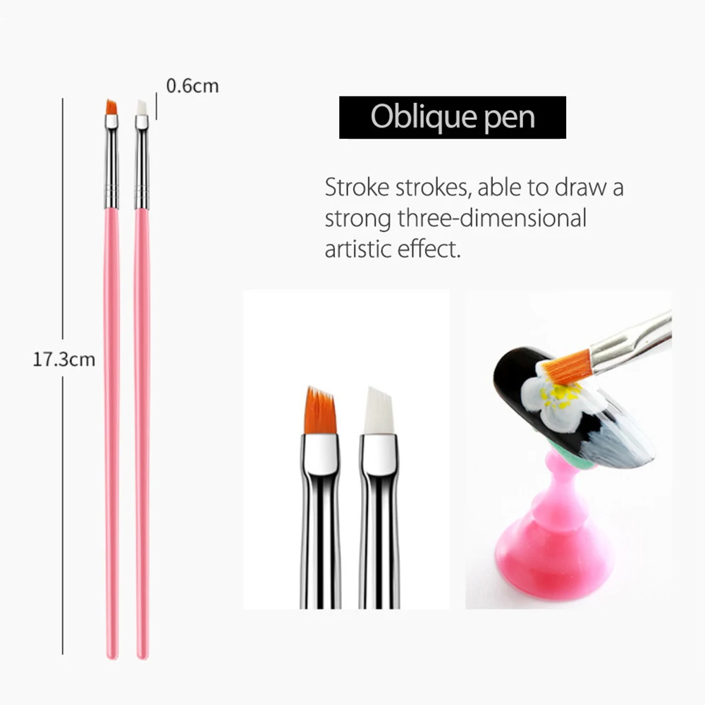 Nagel bürste für Maniküre Gel bürsten 5-Satz Nail Art Pinsel Acryl flüssiges Pulver Schnitzen Nagels tudio liefert Werkzeug Zubehör