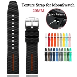 Liquid Silicone Strap for Omega X Swatch MoonSwatch 20mm Curved End Quick Release Men Women Replace Watch Band for Seamaster 300