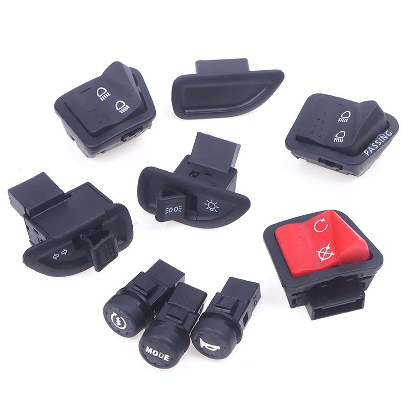 مفاتيح تشغيل كهربائية للدراجات النارية ، شعاع عالي ومنخفض ، إشارة انعطاف ، مجموعة أزرار ، جودة عالية ، أسود وأحمر ، 1: 1000 #2