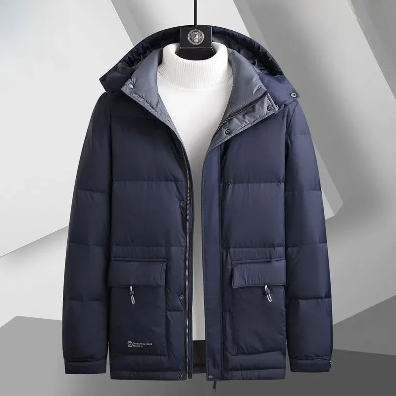 Mid Length Version Loose Parkas New Men Down Jacket Winter Coat Thicken Warm Plus Size Outwear Hooded Leisure Overcoat