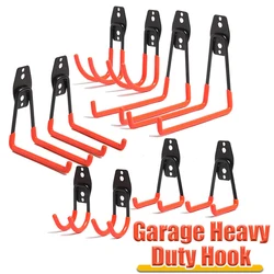 Heavy Duty Metal Hook Garage Organizer montaggio a parete ganci appendiabiti per bicicletta montaggio a parete gancio di stoccaggio antiscivolo per scale attrezzo da giardino