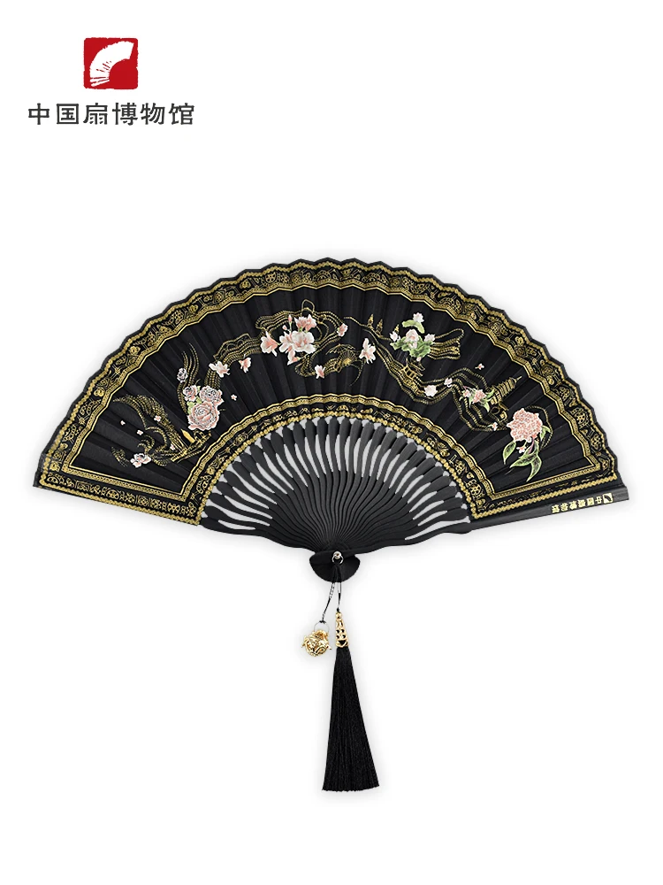 Chinese style Fengming flower open folding fan hollow sachet tassel pendant traditional cultural and ancient