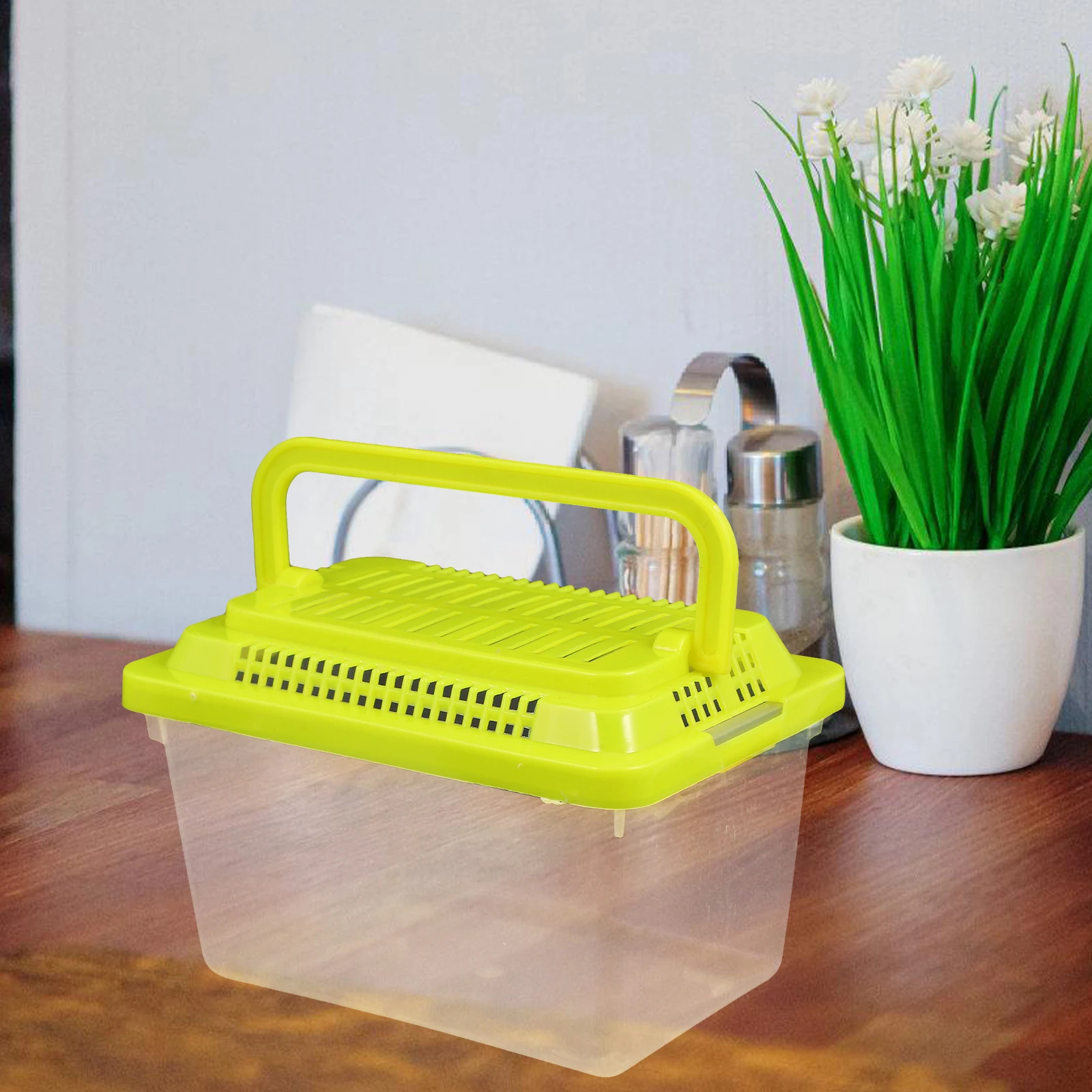 

Pet Transport Box Small Turtle Carrier Portable Fish Tank Reptile Plastic Observing Aquarium Handheld Transparent Hamster Box
