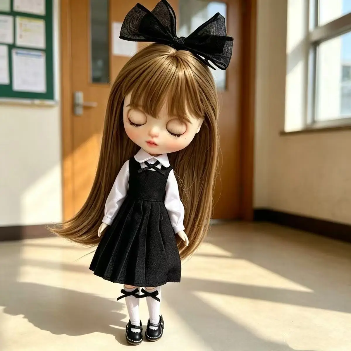 3Pcs School Style Doll Clothes Set Fit Blythe OB22 OB24 1/6 30cm BJD Doll, Cute Replacement Dress-up Outfit, Doll Not Included