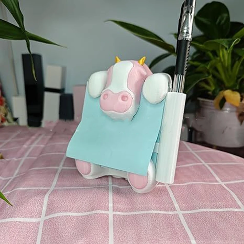 

Cow Sticky Note Holder Pops Up Note Dispenser With Pen Holder, Note Dispenser For Desk Home Office Accessories